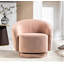 Fauteuil demi-tonneau pivotant en velours avec base robuste et coussin rembourré épais-1619580512