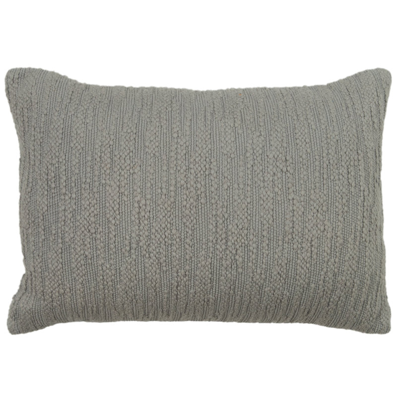 Textured Cotton Throw Pillow, Gray