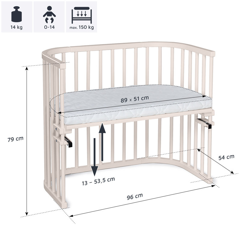 Babybay Maxi Co-Sleeper, Beige Lacquered