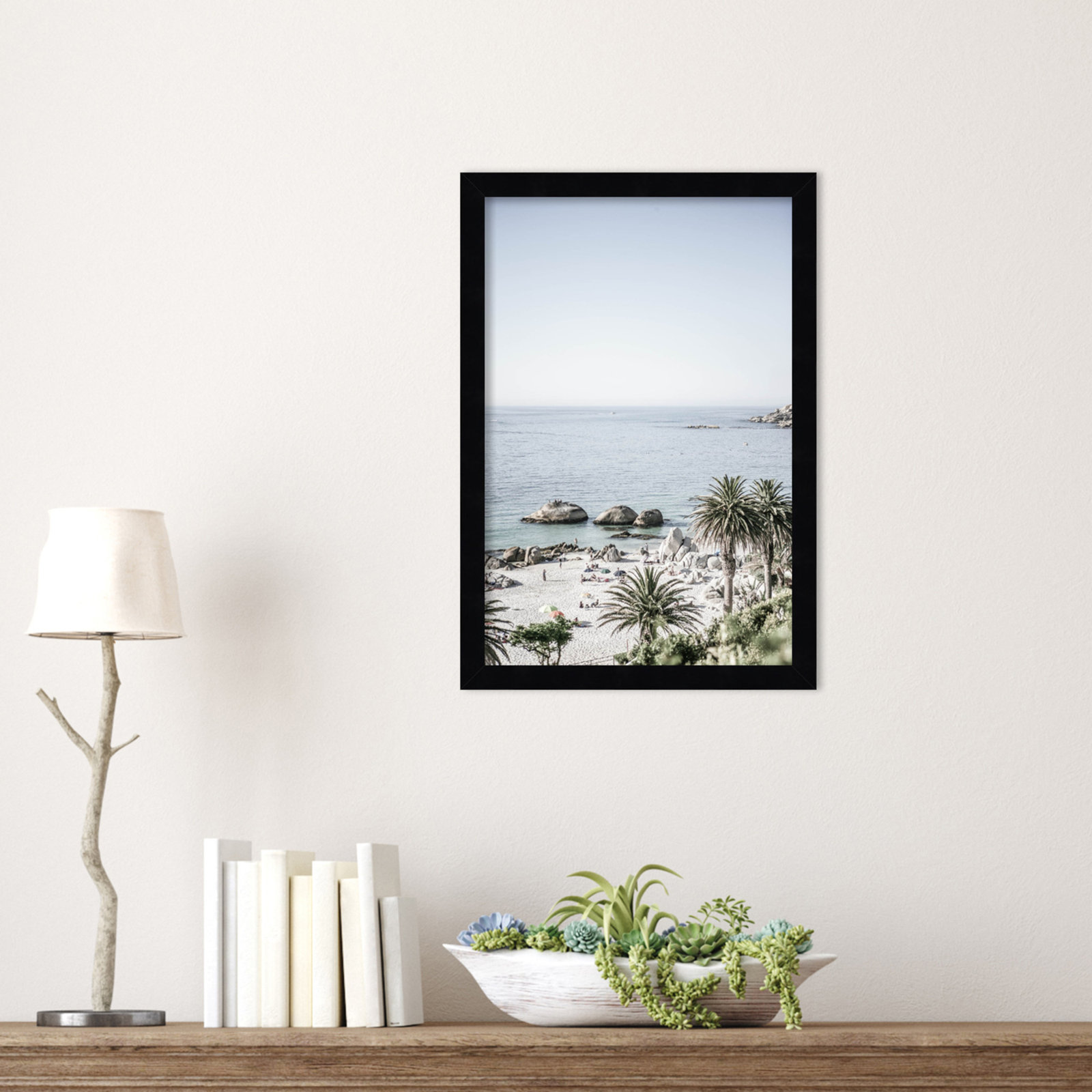 Pindall "Clifton Beach" Print, Black, 17" H x 12" W
