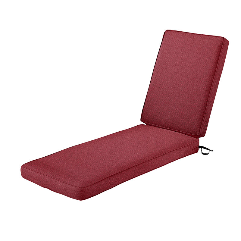 Outdoor Chaise Lounge Seat / Back Cushion, Wine Red , 21" H x 70" W x 3" D