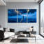 Ensemble de 3 reproductions d'art sur toile, "Stormy Sea"-1672776140