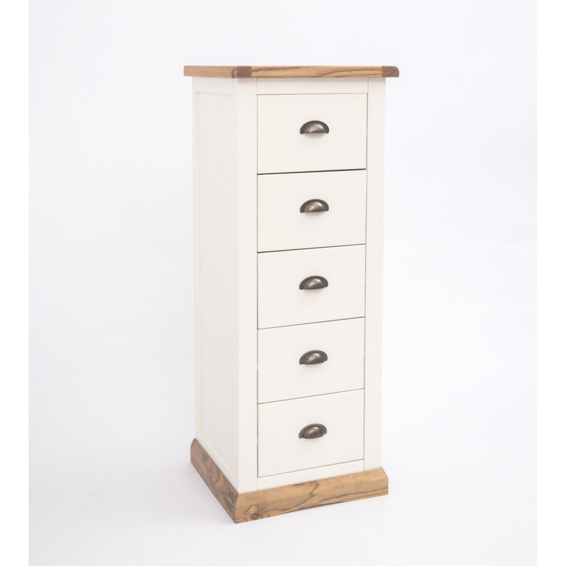 45cm W 5 - Drawer Chest of Drawers, Waxed Oak