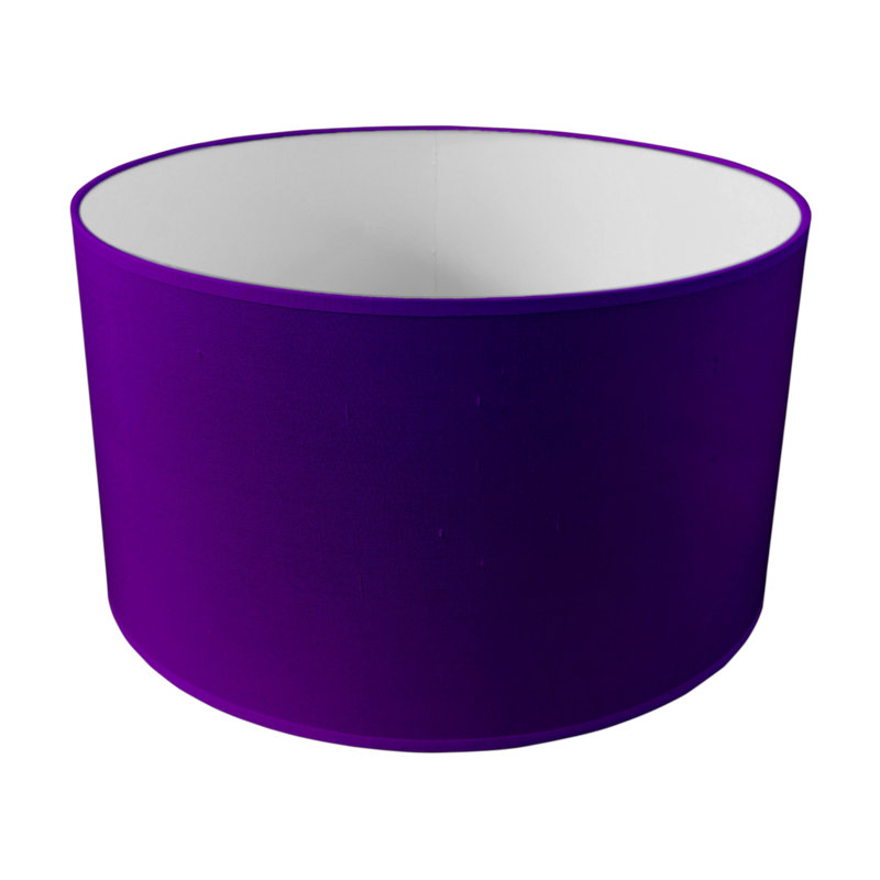 Silk Drum Lamp Shade ( Uno ), Violet, 30cm H x  50cm W x 50cm D