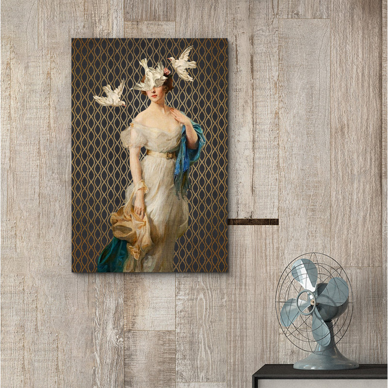 "Al commode classique", art mural rétro fantaisiste, H 24 po x l 16 po, Toile tendue