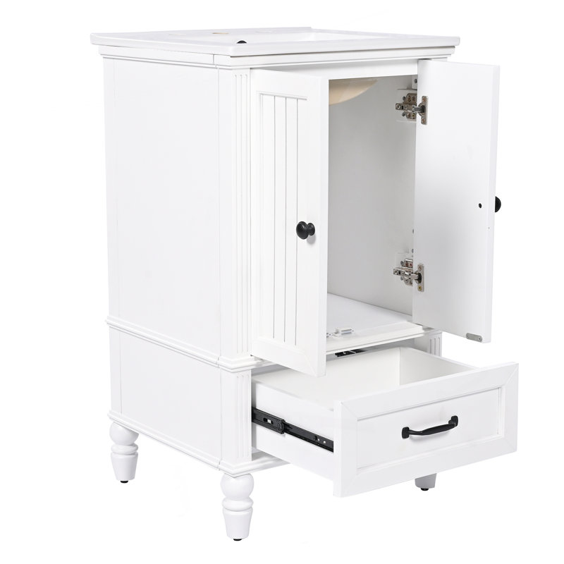Meuble-lavabo élégant avec lavabo, rangement spacieux et caractéristiques haut de gamme pour un espace de salle de bain fonctionnel et élégant.