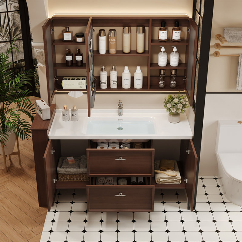 Armoire de salle de bain simple et rétro