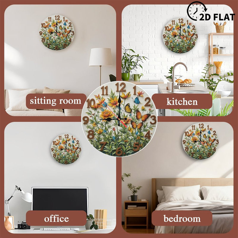 Horloge avec papillons
