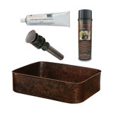 Premier Copper Products BSP5_PVTREC19DB-P Bathroom Sink And Drain Package