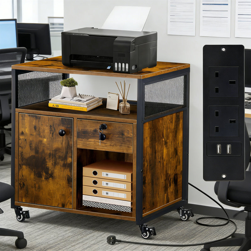 60cm Wide File Cabinet, Brown