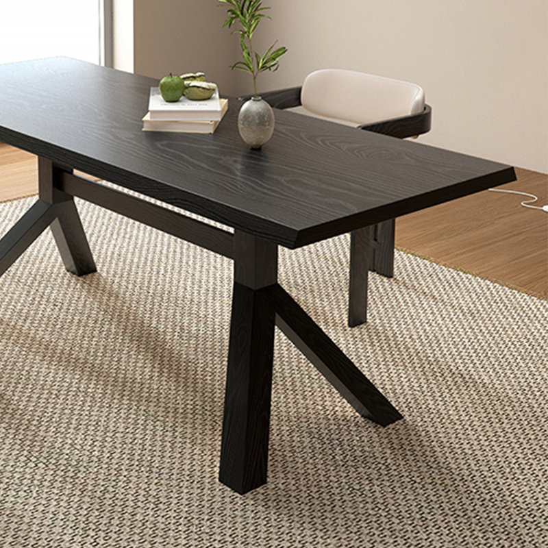 Table de salle à manger simple et moderne en bois massif, L 27,56 po x L 55,12 po