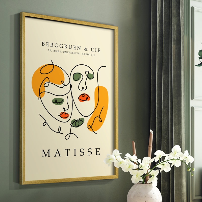 Matisse LXXX Framed Print - Solid Wood, 20" H x 16" W