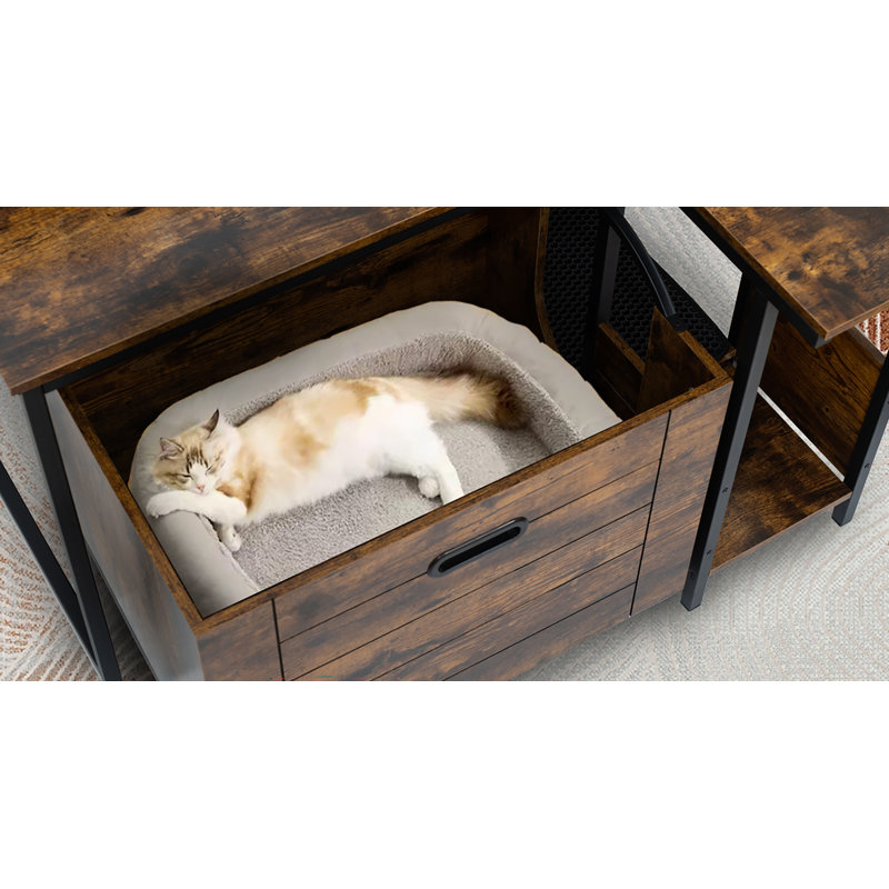 Litière pour chat avec bac à fleurs, Brun