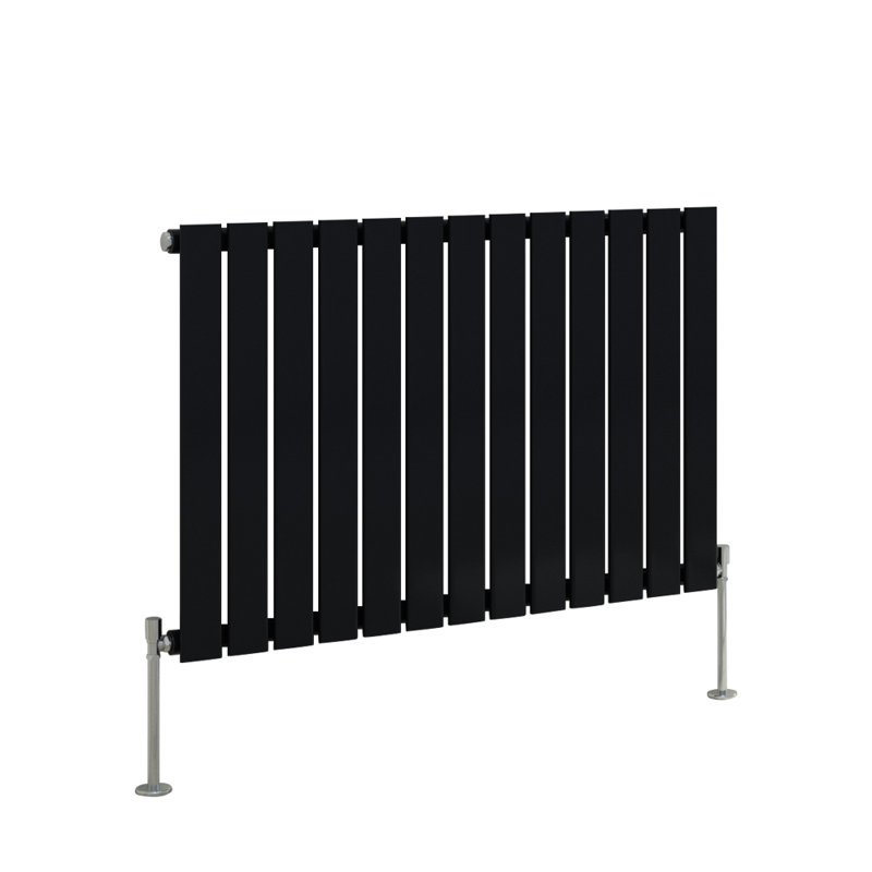 Shonta Horizontal Single Flat Panel Radiator, Normal Black, 60cm H x 88.4cm W