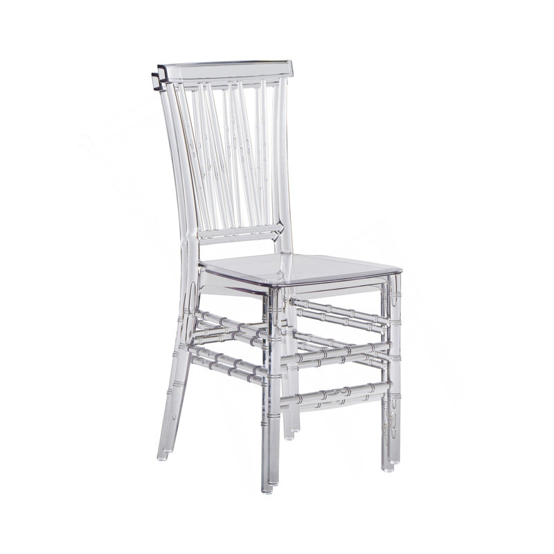 Ensemble de 2 chaises empilables en acrylique transparent de style Chiavari