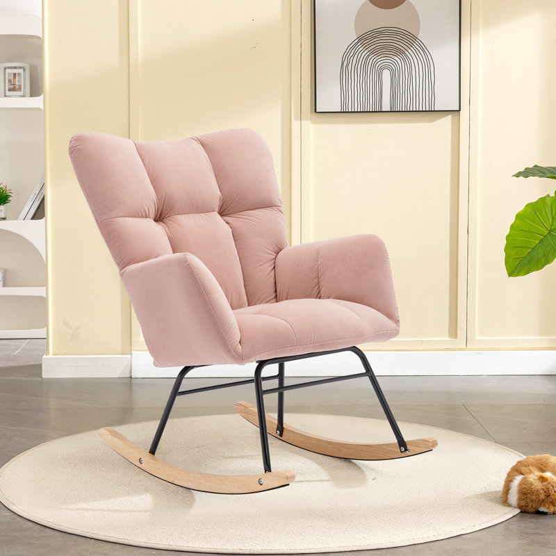 Chaise berçante Johileny, Rose