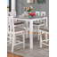 Table de salle à manger à hauteur de comptoir 5 pièces en bois massif blanc