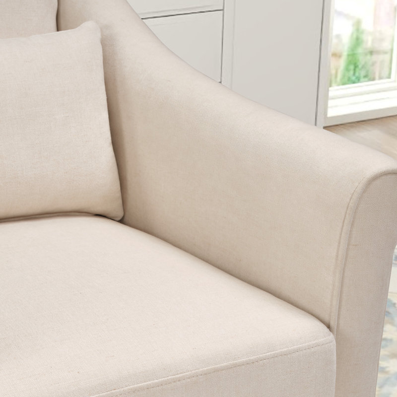 Fauteuil d'appoint pivotant 30 po avec coussin lombaire, Beige