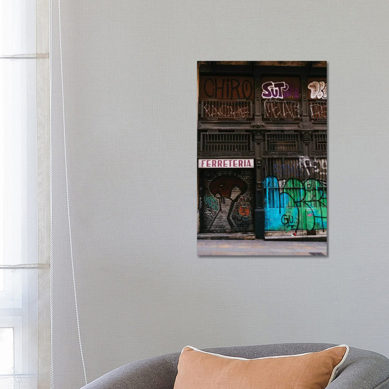 Barcelona Graffiti II by Bethany Young - Print on Canvas, 66.04cm H x 45.72cm W x 3.81cm D, Wrapped Canvas