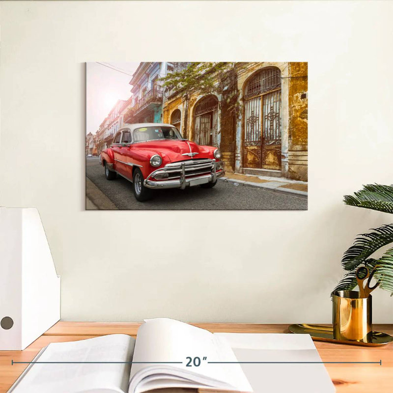 Mehar Red Cuban Car, 8" H x 12" W