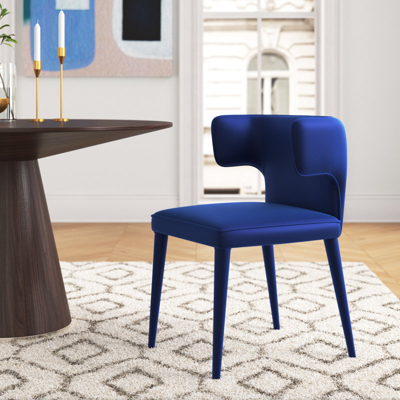 Emma Upholstered Wingback Side Chair, Teal