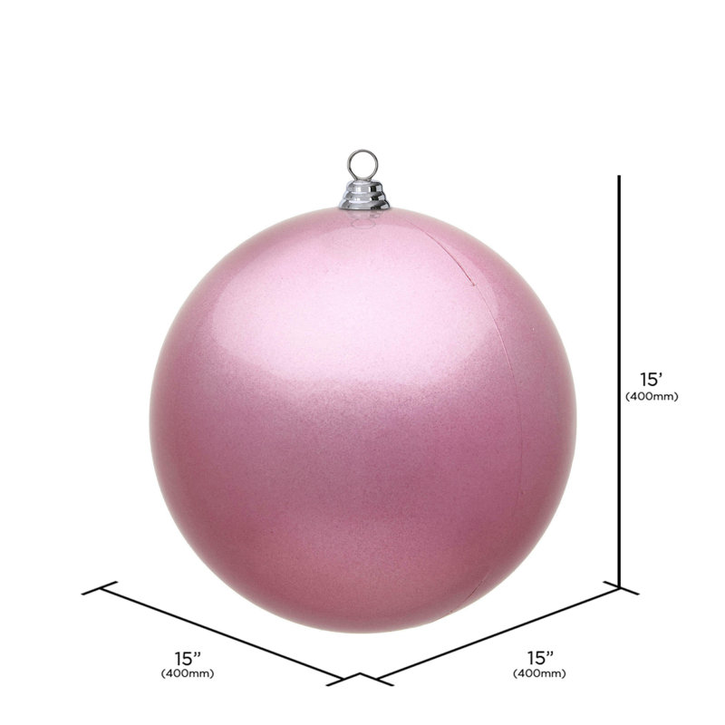 Ornement de Noël en forme de boule brillante rose de 24 po Vickerman.