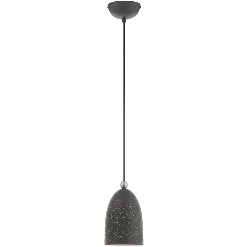 Scandinavian Gray Mini Pendant Light with Brushed Nickel Accents