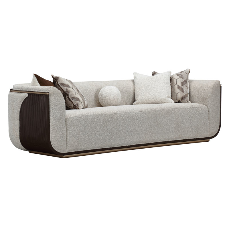 West Kensington Sofa - Buff/Seal Salt Caramel, Espresso Wood