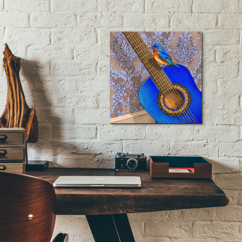  Art mural en verre «The Blues» par Marvindale, 12 po x 12 po