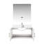 Meuble-lavabo blanc brillant 36 po x 22 po avec comptoir en quartz et robinet, miroir à DEL rayé et teinté pour une durabilité accrue W 22 P, robinet, ambiance sereine pour la salle de bain-131092222