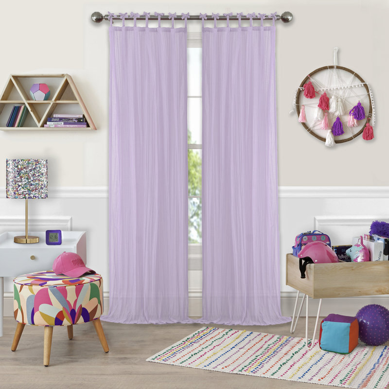 Erasma Sheer Single Curtain Panel, Lilac, 50" W x 95" L