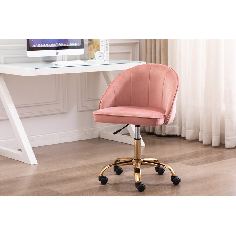 Hykkon Marcellus Velvet Office Chair, Rose