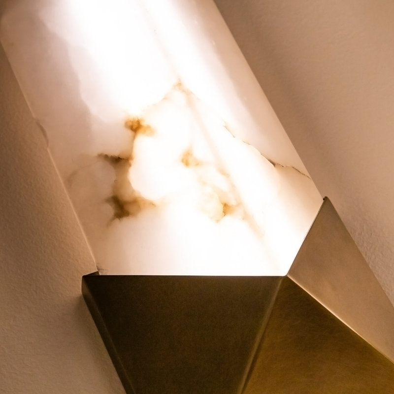 Caesar 1 - Light LED Bath Sconce, Vintage Brass/Alabaster