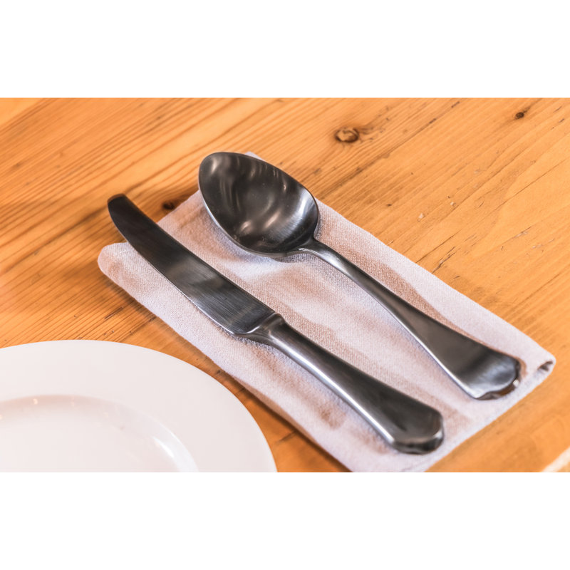 MEPRA Dolce Vita Stainless Steel Flatware Set, Pewter Black Gold