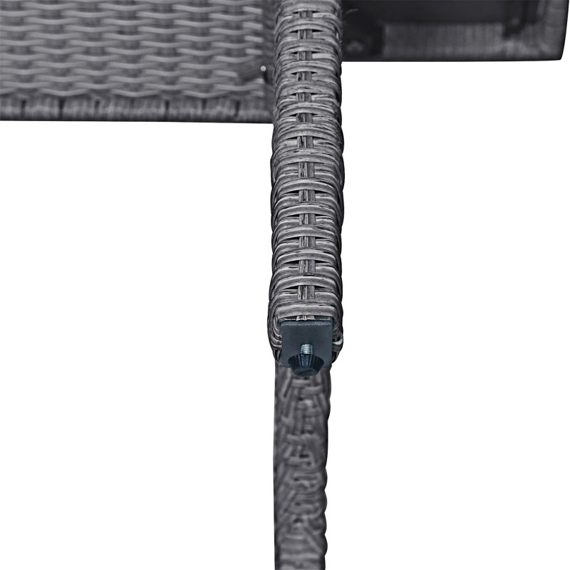 Ensemble 6 pièces en osier de rotin d'extérieur, Gris