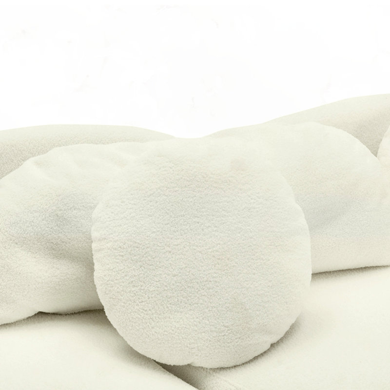 Canapé de salon moderne 103,5 po, Tissu beige en velours d'agneau