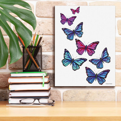 «Vibrant Flying Butterflies» par Rachel Nieman - reproduction d'art sur toile tendue