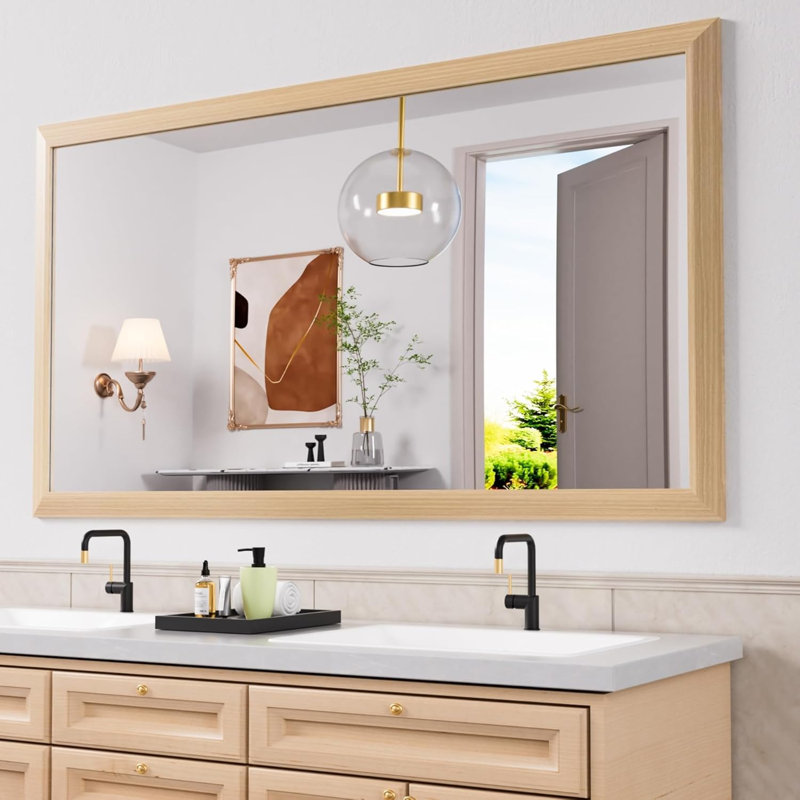 Lunara Belveled Edged Accent Rectangular Bathroom Wall Mirror with Tempered Glass & Rust-proof Aluminimn Framed, 20" x 16"