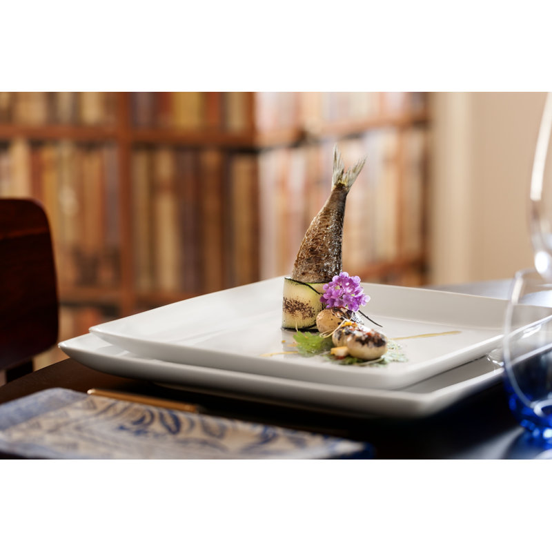 Carré White Porcelain Dinner Plate