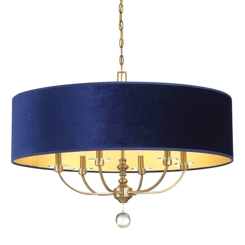 Luminaire suspendu Roshid Park Lehuanani 6Lt en laiton vieilli oxydé