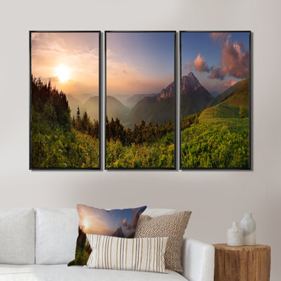 " MountaIn Peak During Sunset " 3 - Pieces