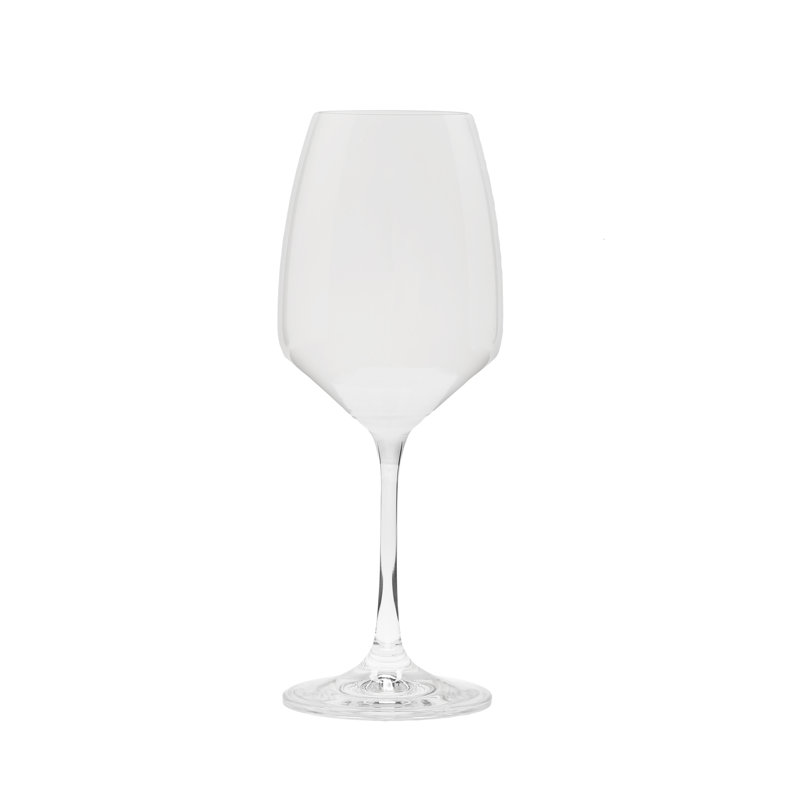 Ensemble de 6 verres à eau noirs avec tige transparente, Blanc