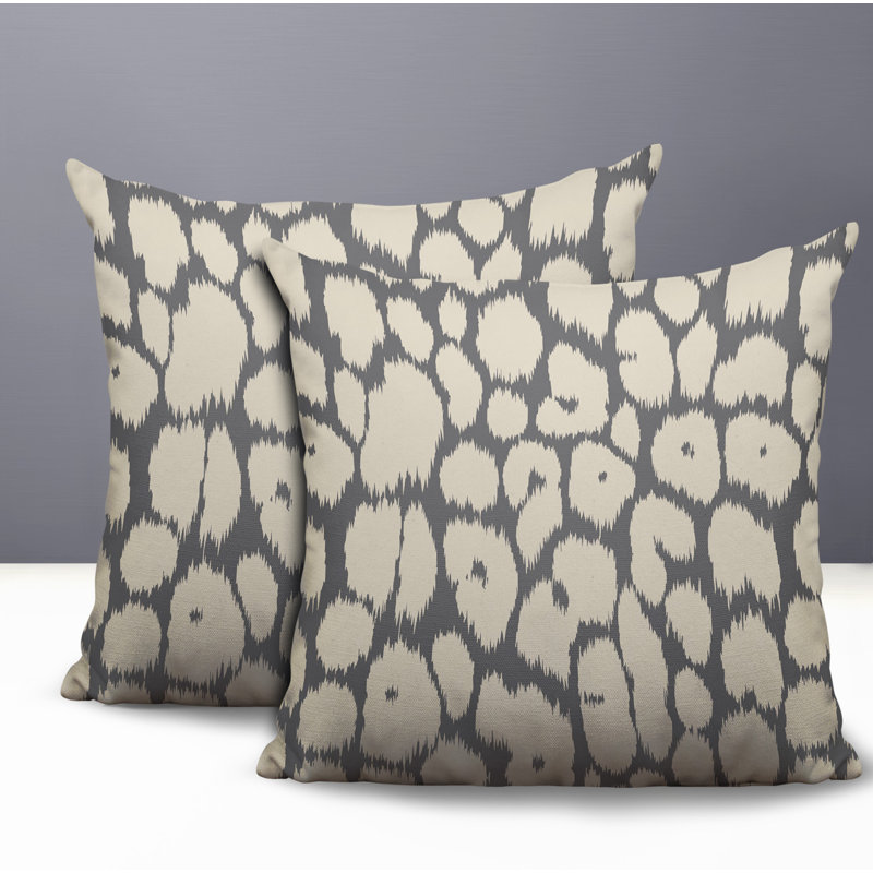 Oreiller réversible Clio Zebra, 18x18, Gris