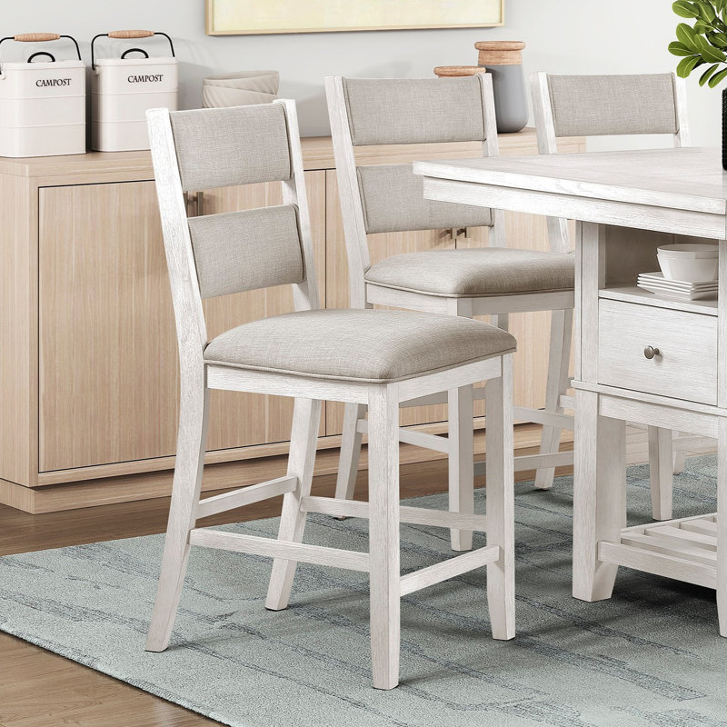 Modern Farmhouse Counter Height Chairs Set Of 2 Upholstered Seat Back Dining Furniture