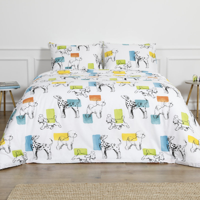 Leruum Duvet Cover Bedding Set %100 Cotton London Stripes Pattern Quilt Cover Set (Double, Pink), Animal Print
