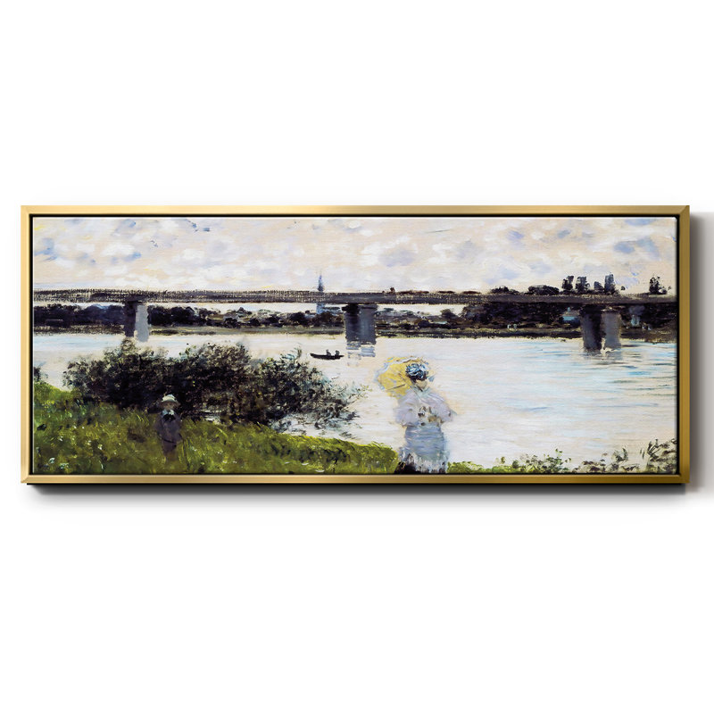La promenade près du pont d'Argenteuil, 1874, H 8 po x l 20 po x P 1,5 po, Or