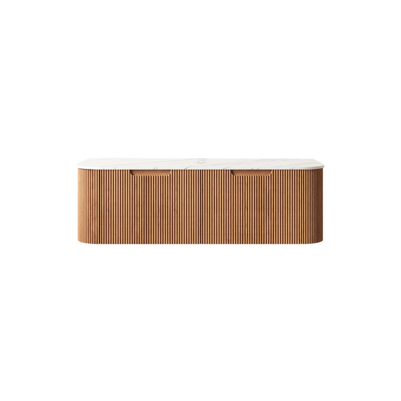 Armoire murale Dina de 48 po, avec comptoir et 2 tiroirs, sans lavabo, sans robinet, couleur grain de bois naturel, 48"