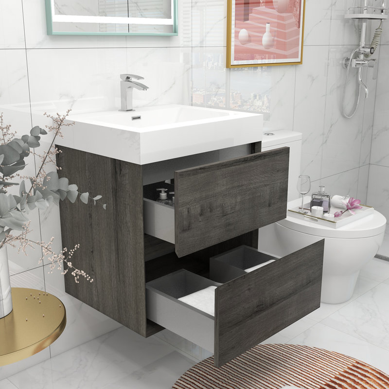 Ensemble de meuble-lavabo simple l 24 po, Chêne Somoke