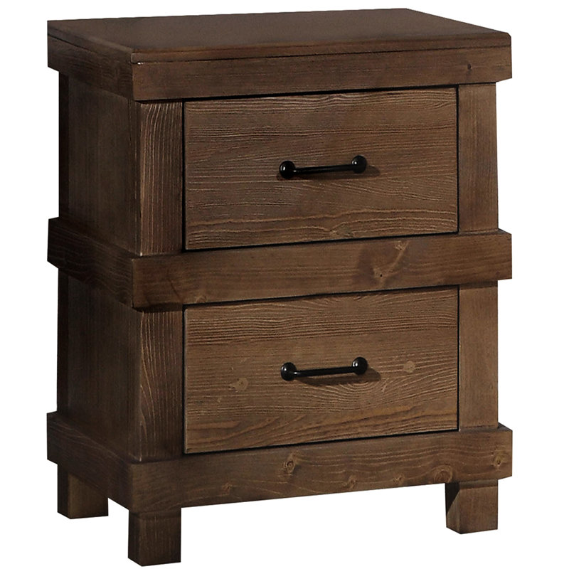 Table de chevet Rustic 2 - Chêne antique pour table de chevet confortable, organisation et style parfaits