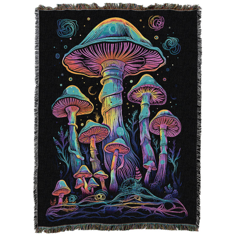 Jeté en coton Pure Country Weavers, Champignons lumineux